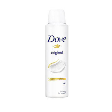 Desodorante Dove Original spray con 1/4 de crema humectante y 48h de protección.