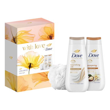 Dove With Love Caring Collection Set de regalo baño y cuerpo 3 piezas