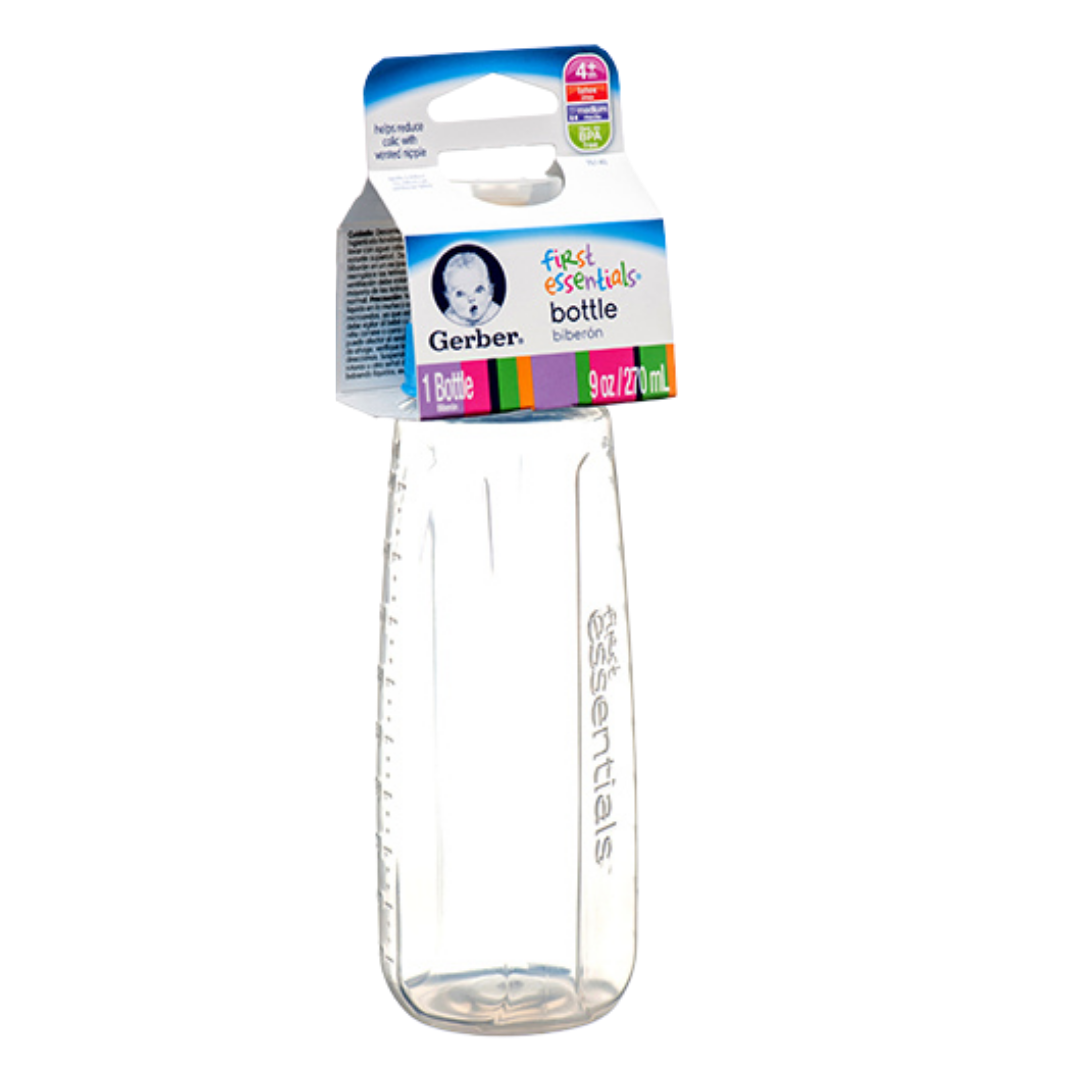 Gerber First Essentials Clear Baby Bottle biberón transparente 9oz