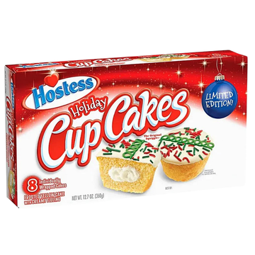 Hostess Holiday Cupcakes 8ct pastelitos vainilla navidad