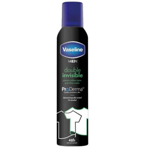 Vaseline Men Double Invisible desodorante spray 250ml antimanchas para ropa blanca y negra
