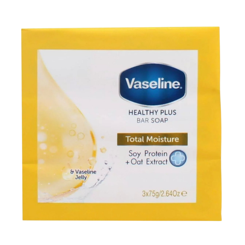 Vaseline Healthy Plus Bar Soap Total Moisture with Soy Protein (3 x 75g)