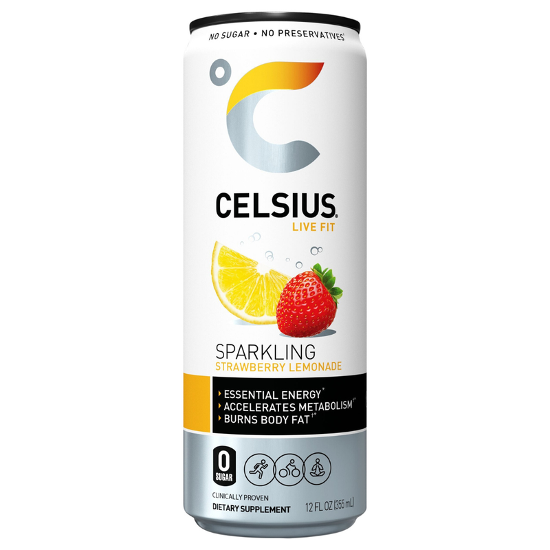 Celsius Live Fit Sparkling Strawberry Lemonade Energy Drink (12oz)