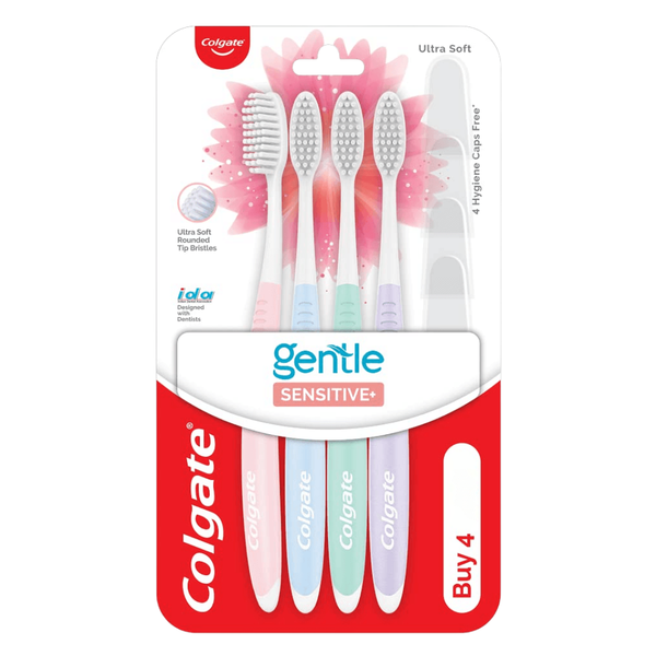 Colgate Gentle Sensitive+ Ultra Soft Toothbrush Value Pack (4 ct)