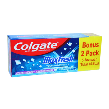 Crema dental Colgate Max Fresh con cristales refrescantes pack de 2 unidades