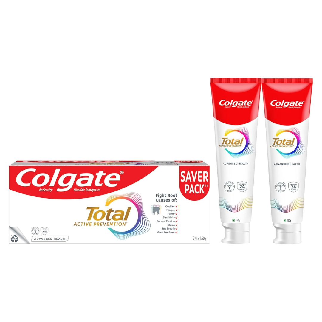 Colgate Total Active Prevention Toothpaste pasta dental pack ahorro 2 unidades