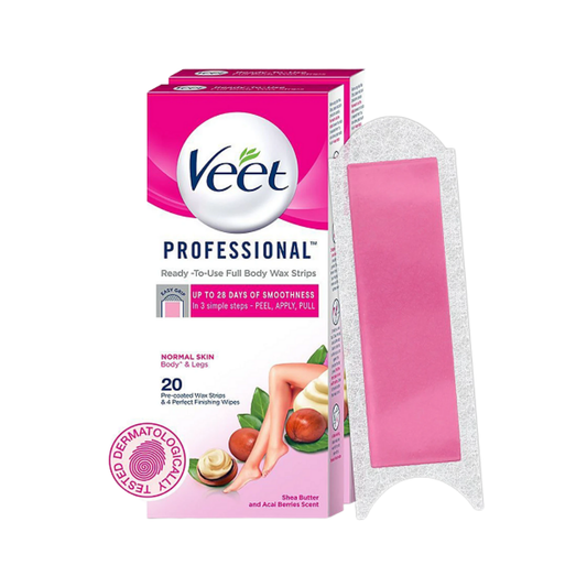 Bandas de cera depilatoria Veet Professional para cuerpo y piernas 20 unidades