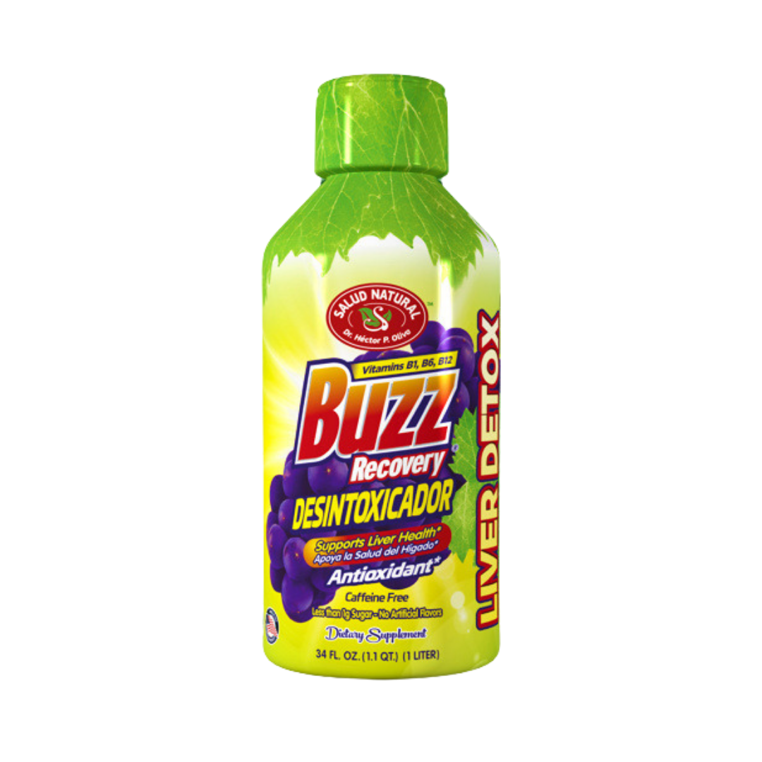 Suplemento Nopalina Buzz Recovery Liver Detox desintoxicador líquido 1 litro sabor uva