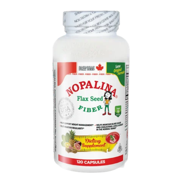 Nopalina Flaxseed Fiber 120 cápsulas, regula digestión y bienestar diario