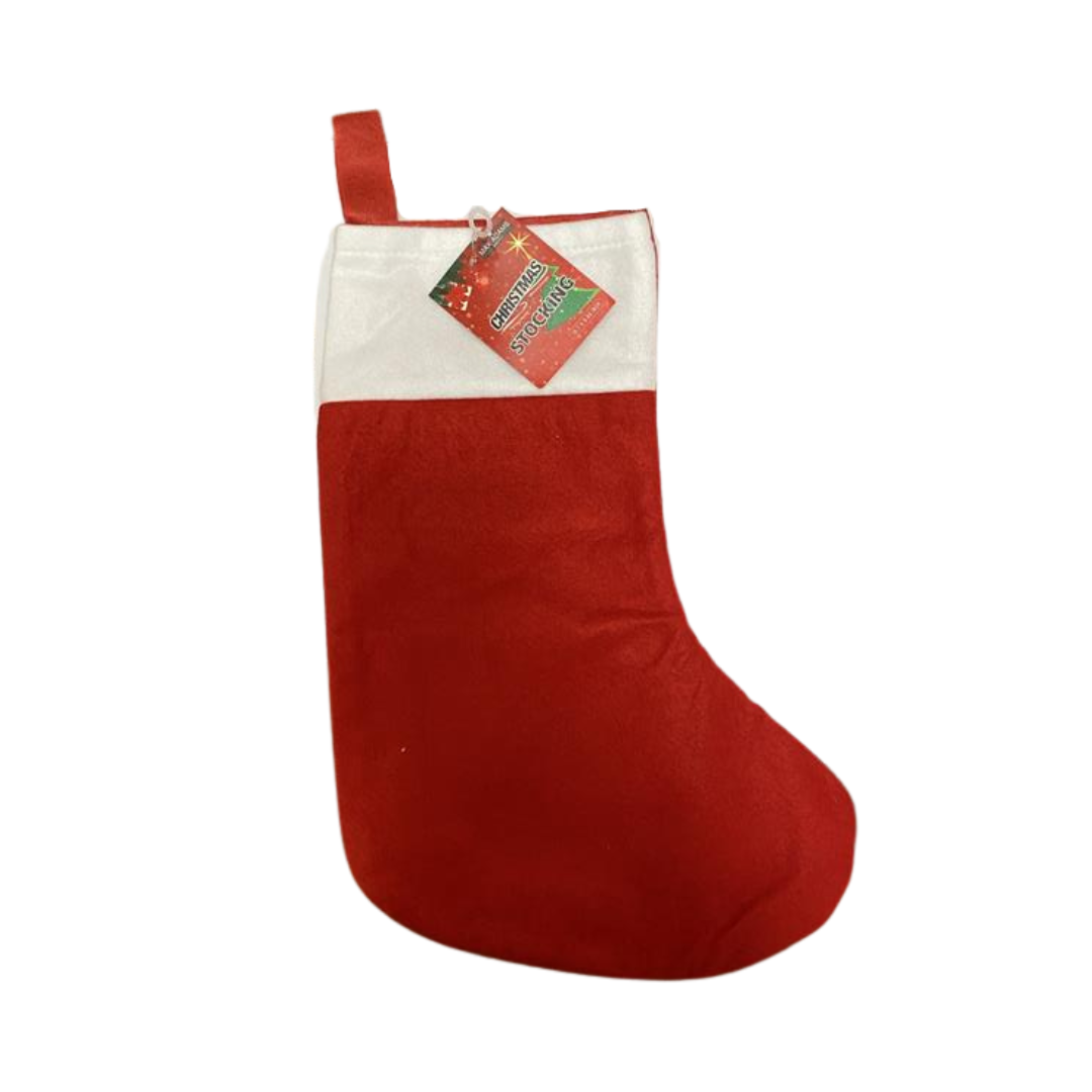 Christmas Stocking Red & White Cuff bota de Navidad roja y blanca