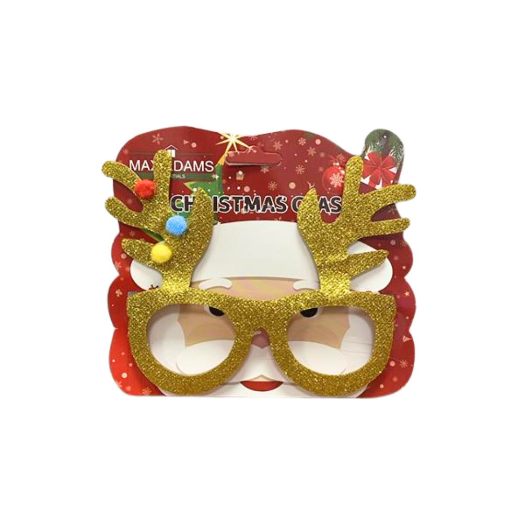 Gafas de Navidad con cuernos de reno, divertidas y festivas