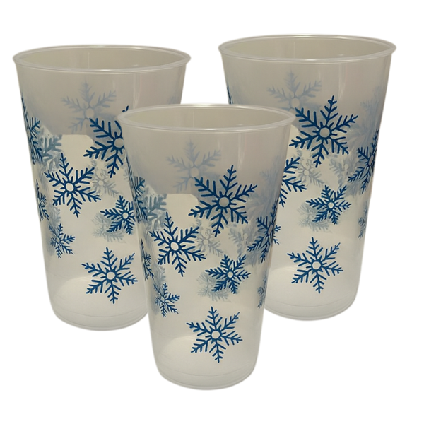 Snowflake Christmas Plastic Tumblers 3-Pack