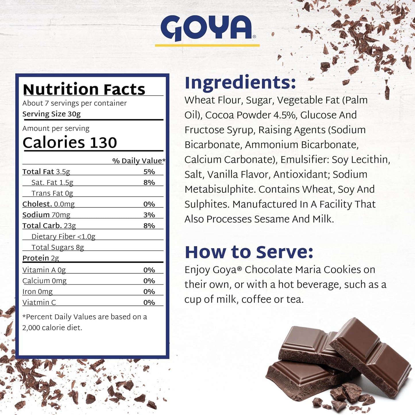 Galletas María de Chocolate | GOYA | 7 oz