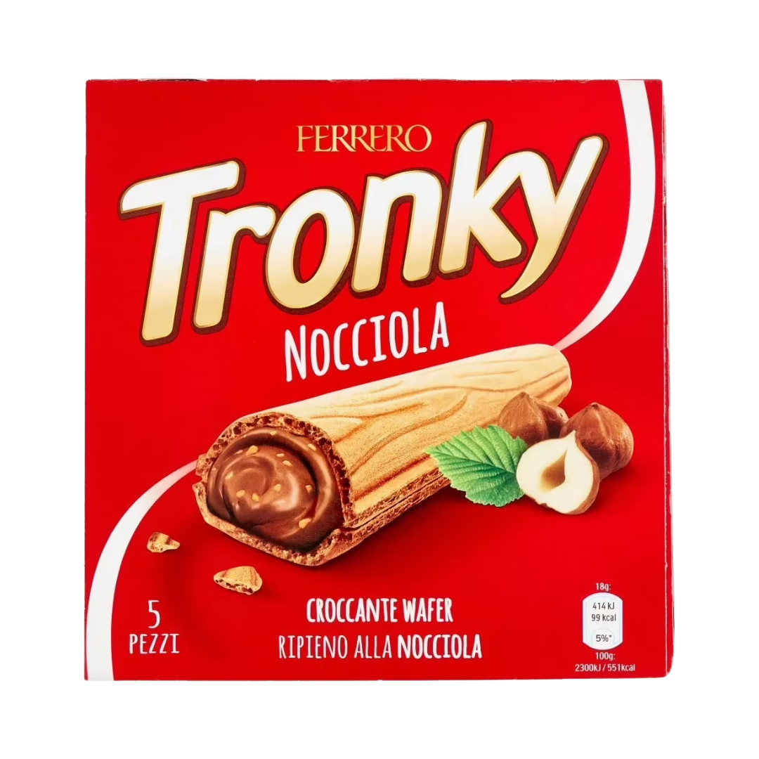 Paquete familiar de Ferrero Tronky relleno de avellana con 5 unidades.