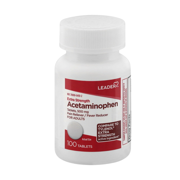 LDR Acetaminophen 100 tablets, extra strength para dolor y fiebre