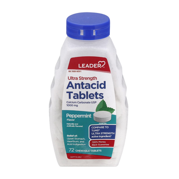 Leader Antacid Peppermint antiácido tabletas menta alivio acidez