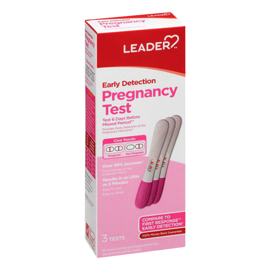 Leader Early Detection Pregnancy Test prueba embarazo temprana 3 unidades