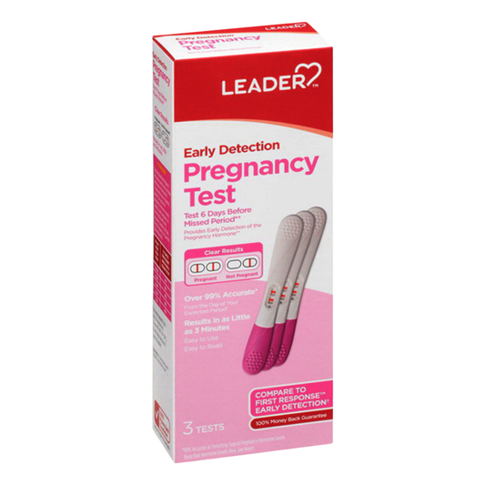 Leader Early Detection Pregnancy Test prueba embarazo temprana 3 unidades
