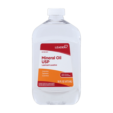 Aceite mineral Leader USP laxante lubricante sin olor ni sabor 16oz