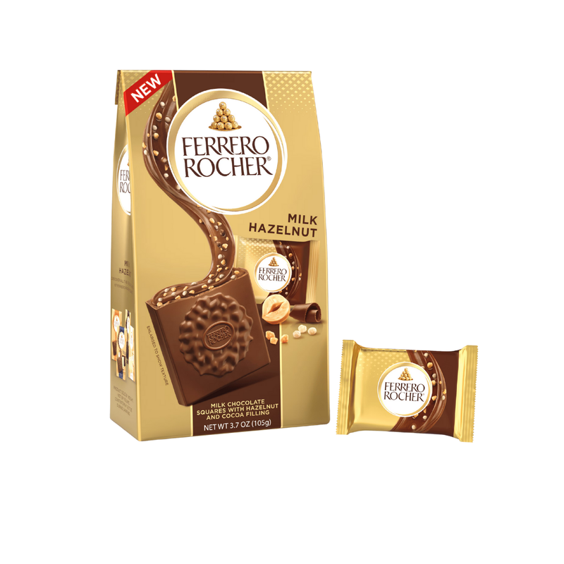 Ferrero Rocher Milk Chocolate Squares with Hazelnut & Cocoa Bag (3.7oz)