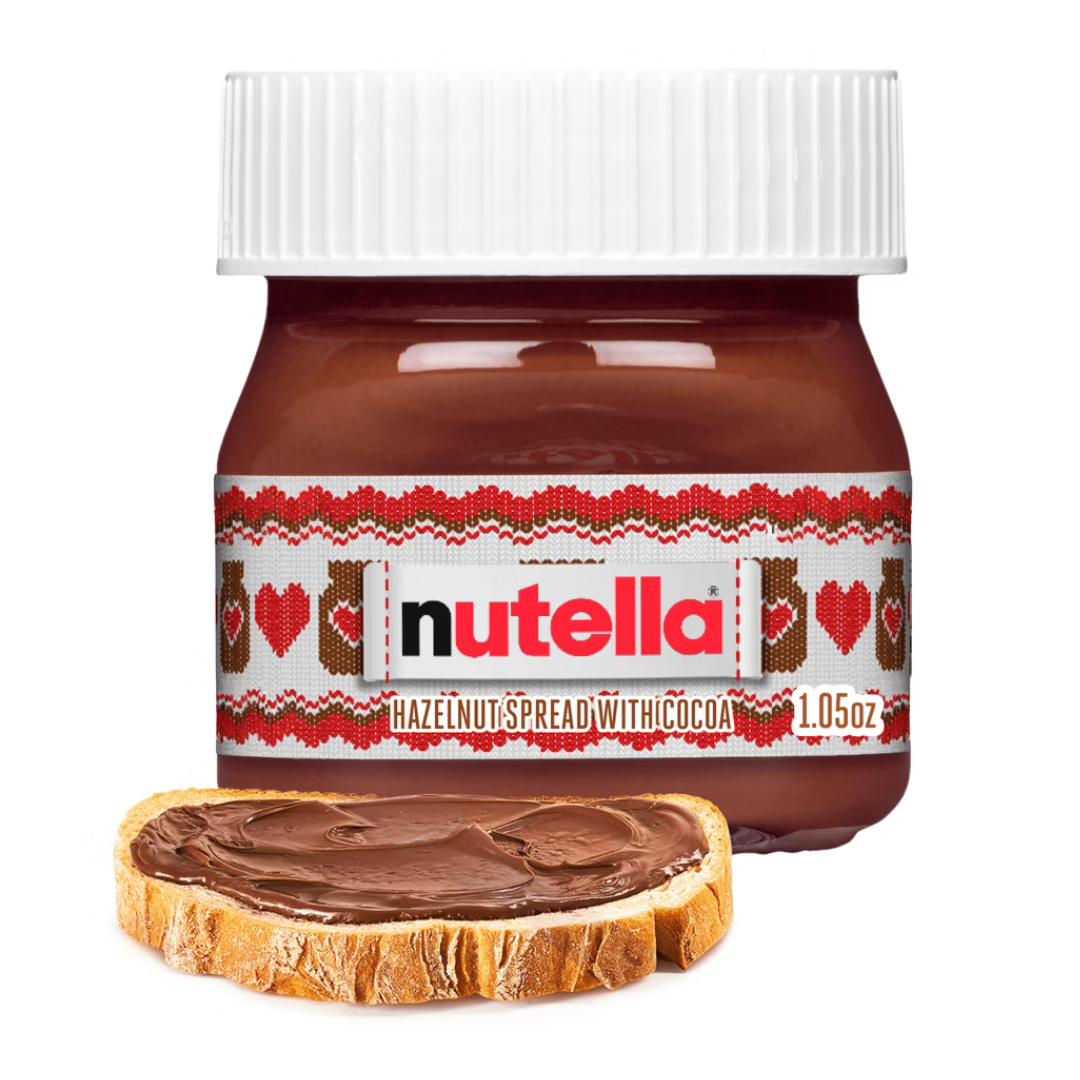 Nutella Mini Jar 1.05oz frasco vidrio edición navideña avellana