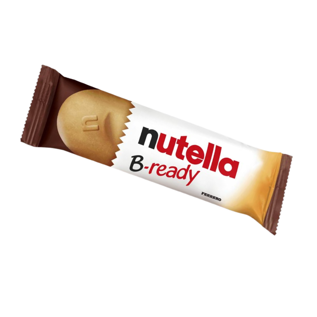 Barrita Nutella B-ready envuelta individualmente rellena de crema de avellana.