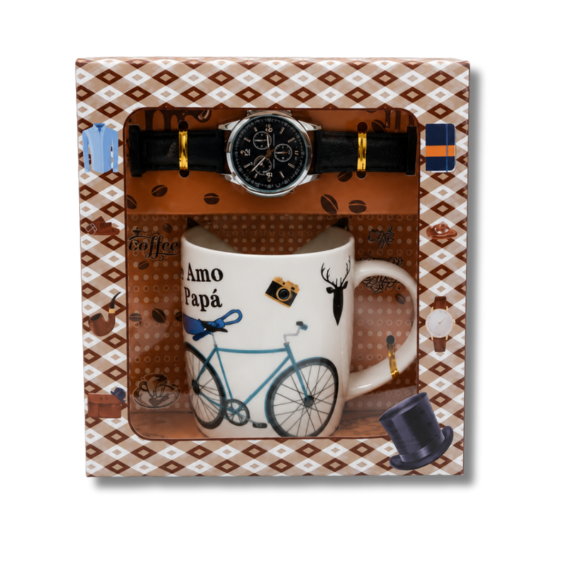 Taza de te amo papá con reloj