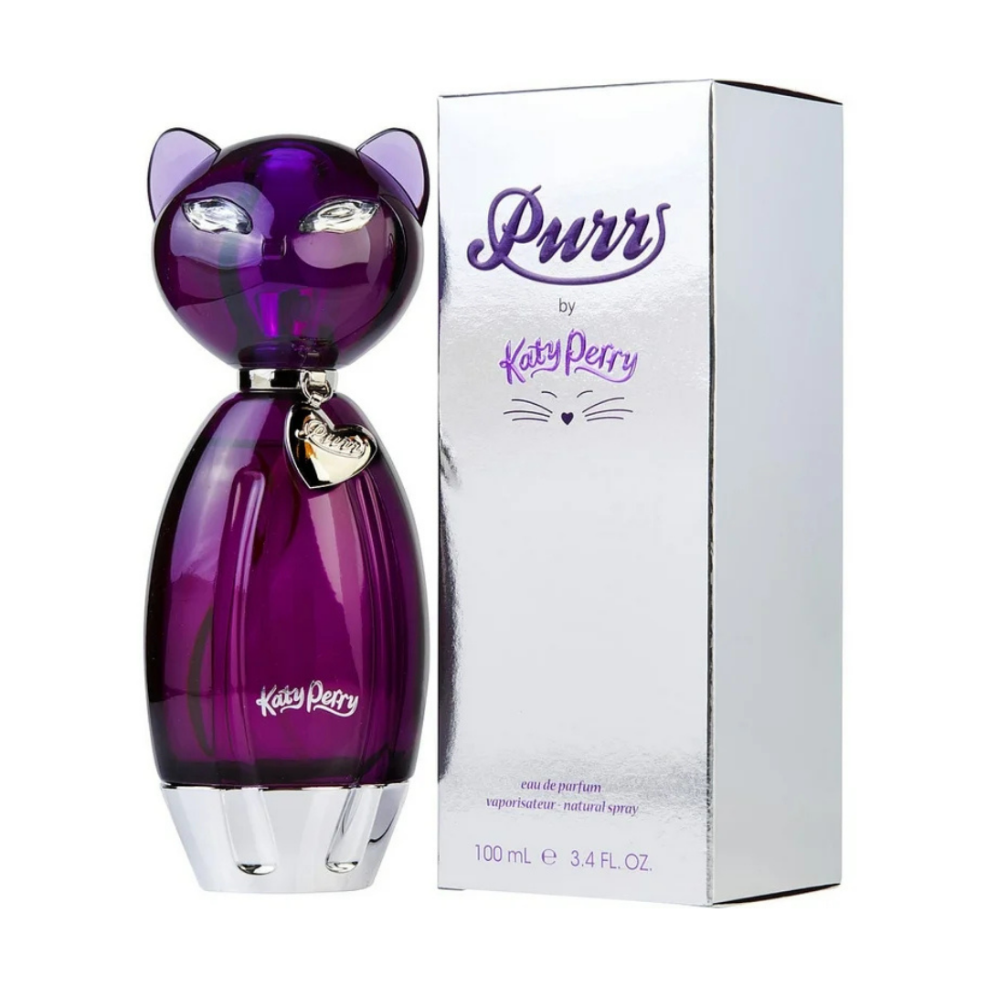Perfume Katy Perry Purr para mujer frasco gato púrpura 3.4oz.