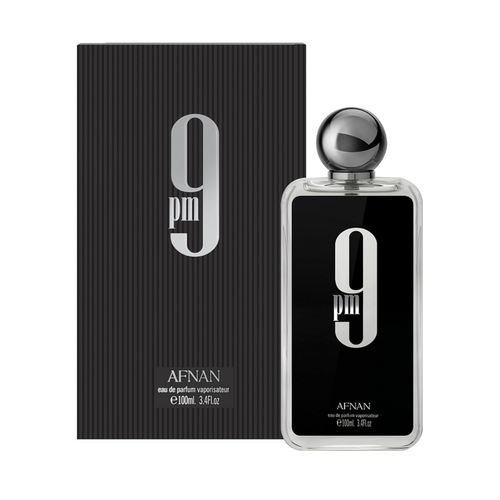 Botella de Afnan 9PM Eau de Parfum Spray para hombre (3.4 oz), aroma oriental vainilla