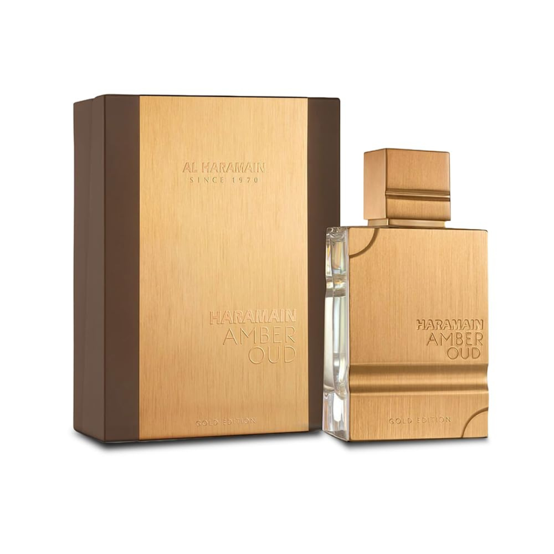 Botella de Amber Oud Gold Edition de Al Haramain (2 oz), perfume oriental vainilla
