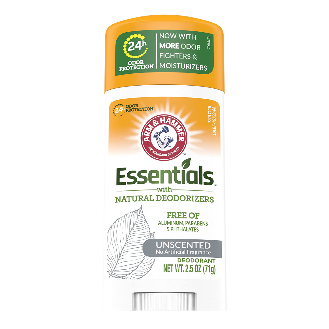 Desodorante Arm & Hammer Essentials Sin Fragancia (2.5 oz) – protección 24 h