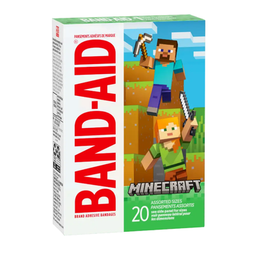 curitas Band-Aid Minecraft para niños 20 ct