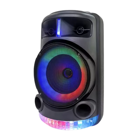 Bocina portátil 8 pulgadas HB-829 con micrófono, control y luces LED disco