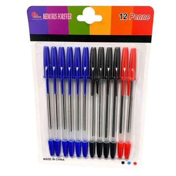 Pack de 12 bolígrafos Memories Forever – 6 azules, 4 negros, 2 rojos