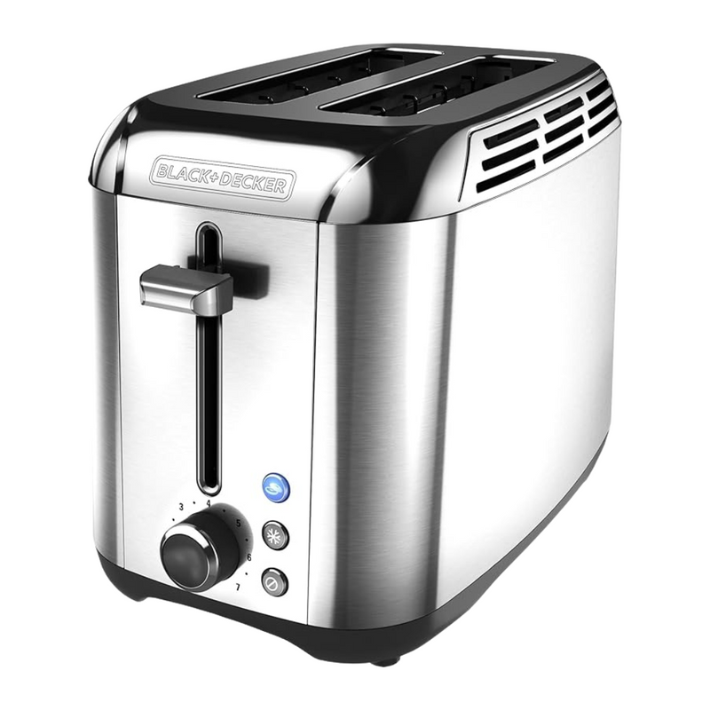 Black + Decker 2 Slice Stainless Steel Toaster