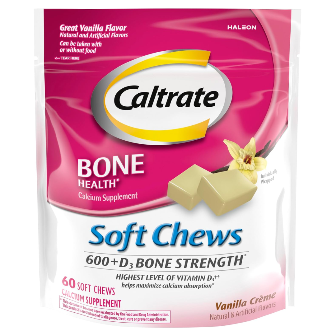 Envase de Caltrate masticables Calcio + Vitamina D Vainilla (60 ct)