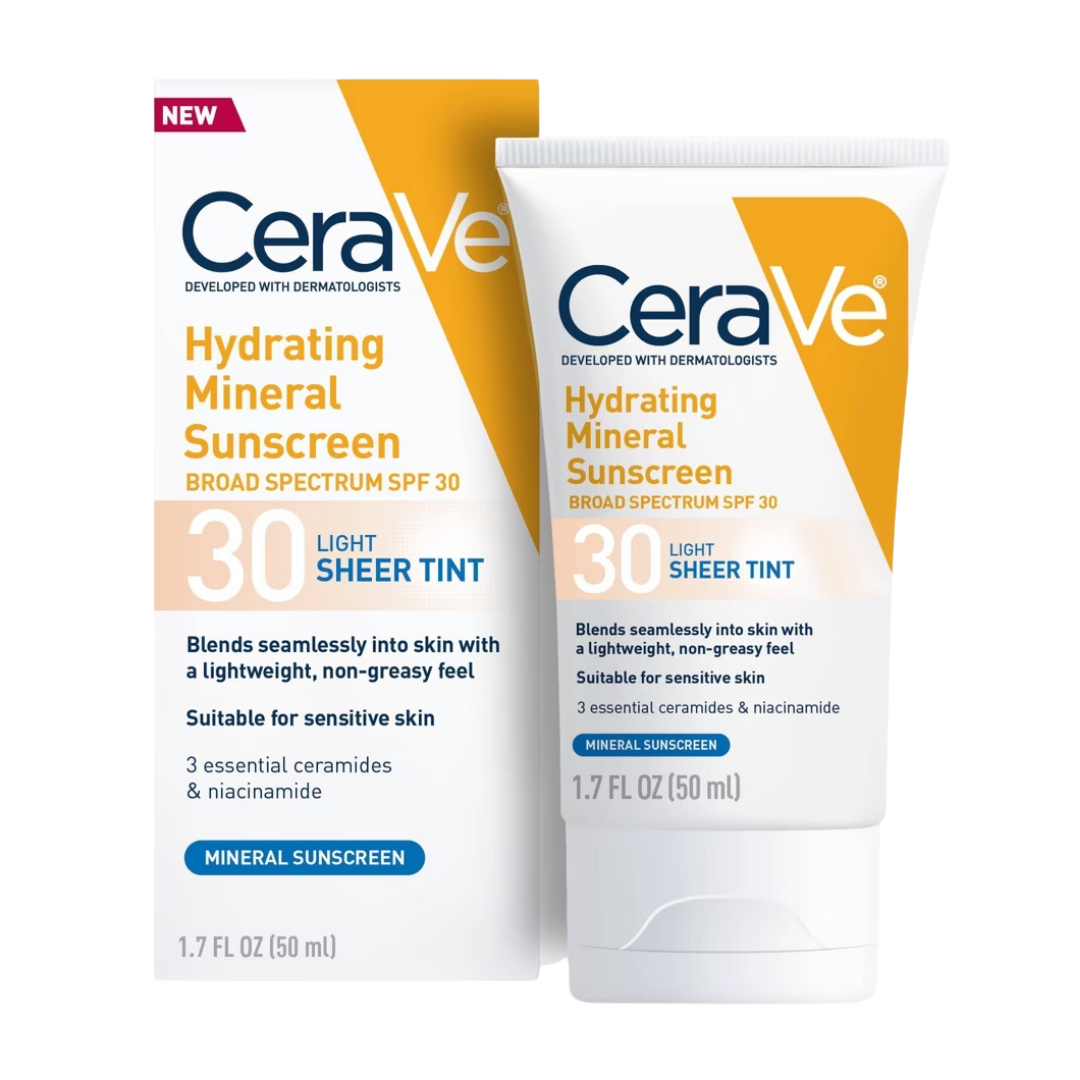 Tubito de CeraVe Protector Solar Mineral Hidratante SPF 30 Tono (1.7 fl oz)