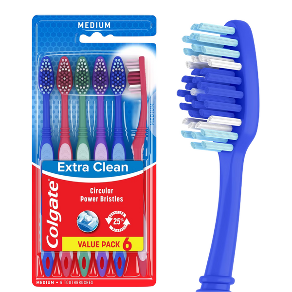Colgate Extra Clean Toothbrush Value Pack (6 count)