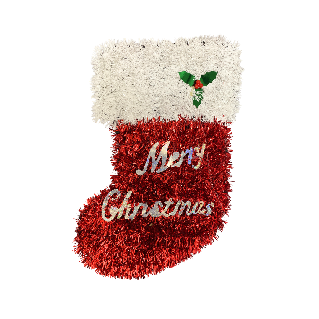 Decoración en Tinsel Navideña – Bota, Gorro y Árbol AA2025-4-265/268/269 | Farmacia Savia
