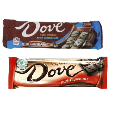 Dove chocolate single bars variedad 1.44 oz: Milk o Dark