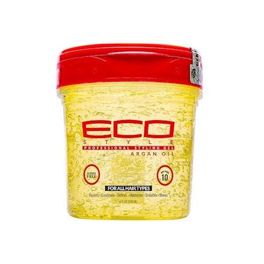 Envase de Gel Eco Style 50 % Más Aceite de Argán (12 oz) para hidratación y fijación