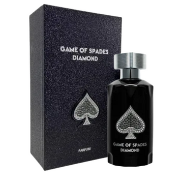 Botella de Game of Spade Diamond Eau de Parfum (3.4 oz) para caballero, fragancia especiada amaderada