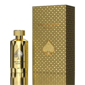 Frasco de Game of Spade Jackpot Eau de Parfum (3.4 oz) para caballero, fragancia fresca cítrica