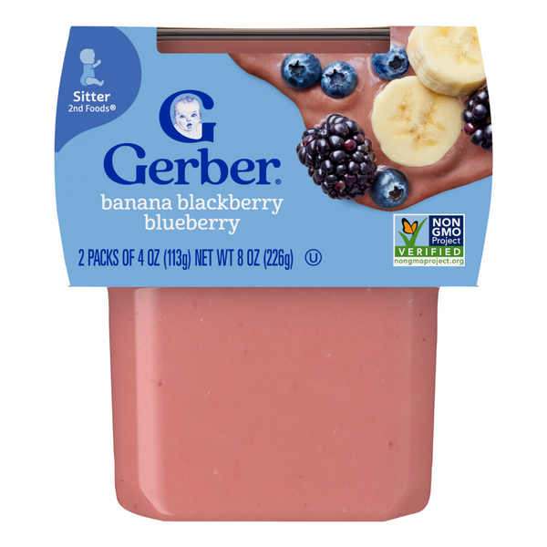 Gerber Banana, Blackberry & Blueberry Oatmeal Cereal 2‑Pack (2×8 oz)