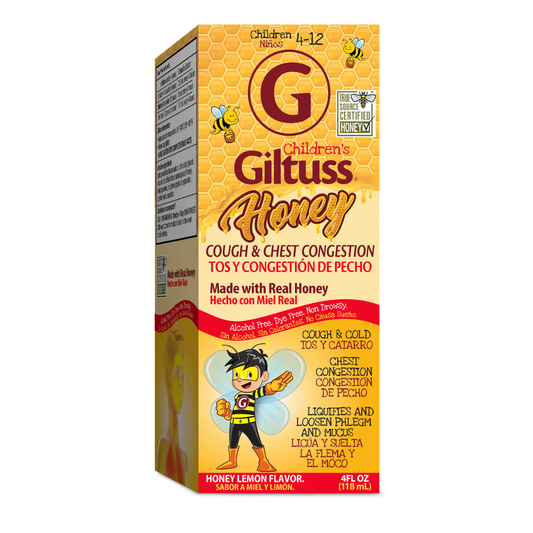 Jarabe Giltuss Honey Alivio Congestión de Pecho (4 oz) con guaifenesina