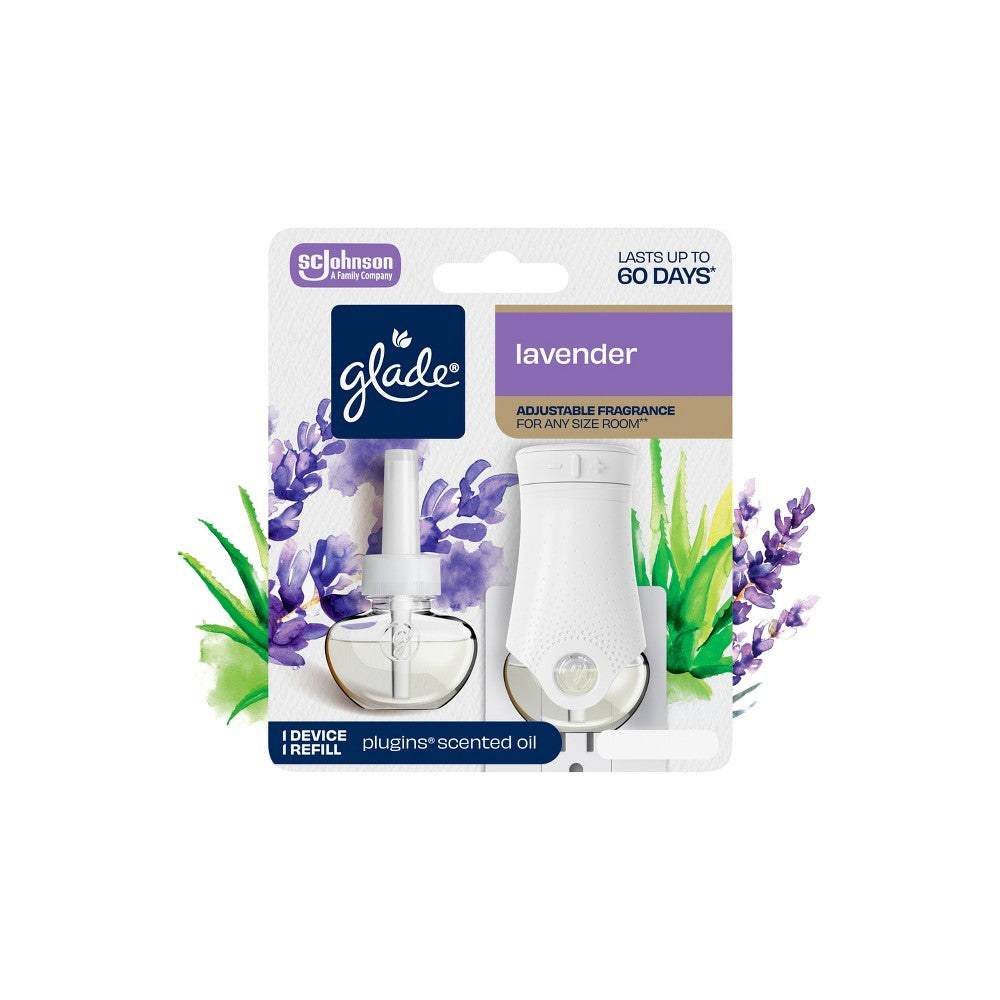 Glade PlugIns 1 Warmer + 1 CT Refill Starter Kit Tranquil Lavender & Aloe 0.67 FL. OZ. Total Scented Oil Air Freshener…