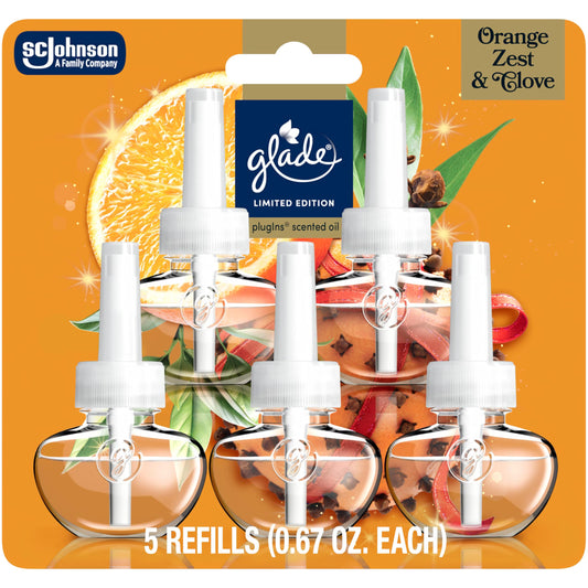 Glade PlugIns Orange Zest Recargas para Ambientador Eléctrico, Paquete de 5