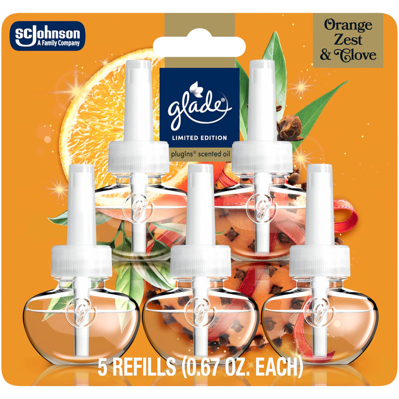 Glade PlugIns Orange Zest Recargas para Ambientador Eléctrico, Paquete de 5