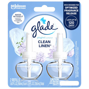 Glade PlugIns Clean Linen Kit de Ambientador Eléctrico con Calentador y 2 Recargas