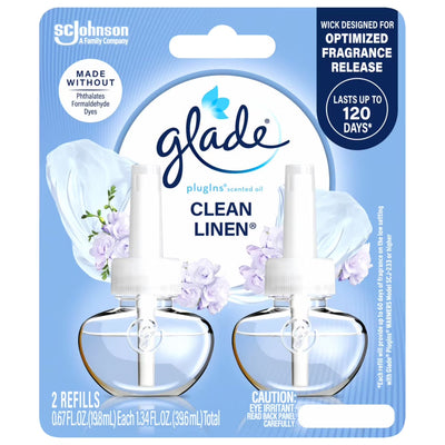 Glade PlugIns Clean Linen Kit de Ambientador Eléctrico con Calentador y 2 Recargas